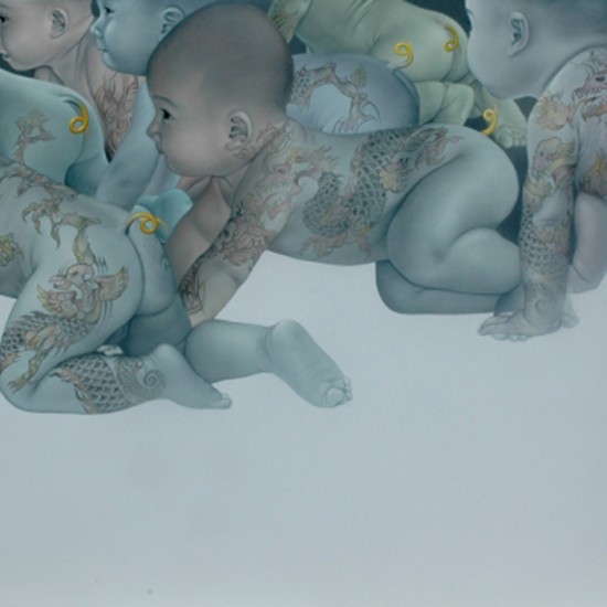 THE YELLOW TAIL. 2009. cm 180 x 200. olio su tela - oil on canvas
